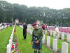Gordon McLeod, foreground, and Mick Walker at Oosterbeek Airborne Cemetery 19 September 2014.