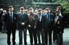 L-R John Donaldson, Brian McKean, Jimmy Dunn, Roy Kay, Kim Panton, Jim Lowder and Raymond Mannion Princes Street Gardens Edinburgh 1990s